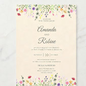 Rustic Spring Floral Wildflower Garden Wedding Kaart