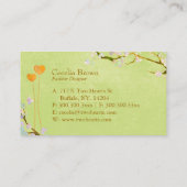 Rustic Spring Green Two Hearts Visitekaartje (Achterkant)