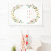 Rustic Spring Wild Flowers Bridal Foto achtergrond Spandoek (Insitu)