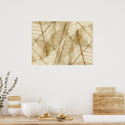 Rustic Spure Lace Leaves Poster (Keuken)