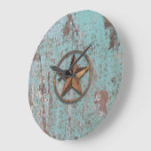 Rustic Star (blauw) Grote Klok (Hoek)