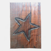 Rustic Star gebrand in houten tafelpyrografie Theedoek (Verticaal)