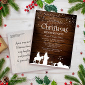 Rustic Star Lights Mary en Joseph Kerstmis Uitnodiging Briefkaart