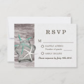 Rustic Starfish & Mason Jar Wedding RSVP (Voorkant)