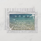Rustic Starfish Wood met platbinding RSVP (Voorkant / Achterkant)