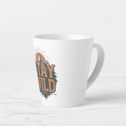 Rustic Stay Wild Hiking Graphic Latte Mok (Rechterhoek)