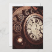 Rustic Steampunk Invitation d'anniversaire Vintage (Dos)