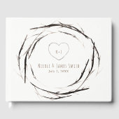 Rustic Sticks Twigs Branches Wreath Wedding Gastenboek (Voorkant)