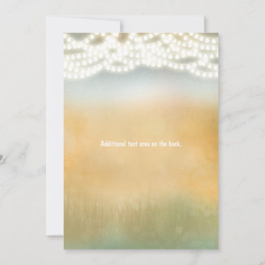 Rustic Sticks Wreath & Lights Wedding Invitations Kaart (Achterkant)