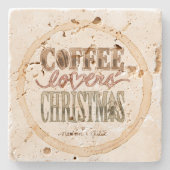 Rustic Stone Coffee Lovers' kerstOnderzetter Stenen Onderzetter (Voorkant)