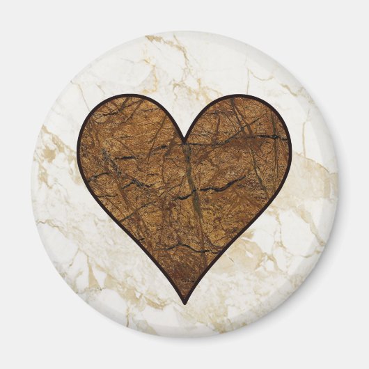 Rustic Stone Heart Magnet Magneet (Voorkant)
