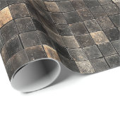 Rustic Stone Tegel Pattern Wrapping Paper Cadeaupapier (Rol Hoek)