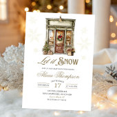 Rustic Storefront Let It Snow Boy Baby Shower Kaart