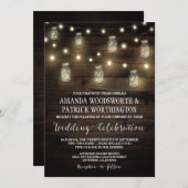 Rustic String éclaire Mason Jar Mariage Invitation (Devant / Derrière)