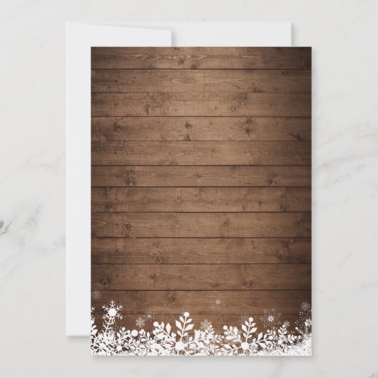 Rustic String Light Snowflake Winter Vrijgezellenf Kaart (Achterkant)