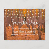 Rustic String Lights Autumn Wedding Save the Date Aankondigingskaart (Voorkant)