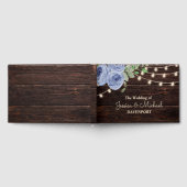 Rustic String Lights Blue Floral Wedding Gastenboek (Volledig)