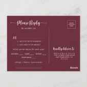 Rustic String Lights Bourgogne Menu Choix RSVP (Dos)