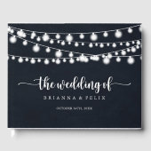 Rustic String Lights Calligraphy Wedding Gastenboek (Voorkant)