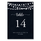 Rustic String Lights Calligraphy Wedding Kaart (Achterkant)