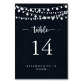 Rustic String Lights Calligraphy Wedding Kaart (Voorkant)