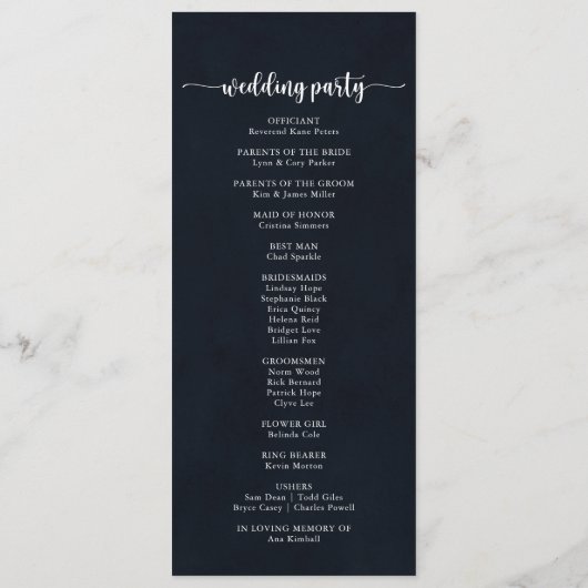 Rustic String Lights Calligraphy Wedding Programme (Dos)