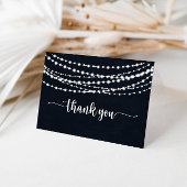 Rustic String Lights Folded Wedding Dank u Kaart