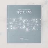 Rustic String Lights Folded Wedding Place Cards (Buitenkant ongevouwen)