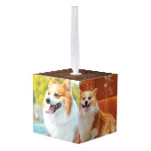 Rustic String Lights forever in ons hartenpark Kubus Ornament (Achter hoekig)