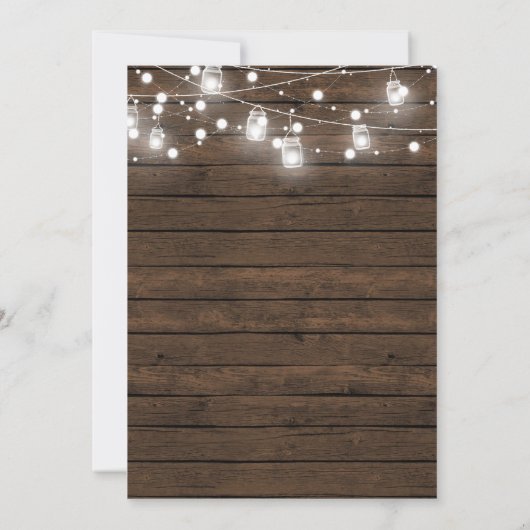 Rustic String Lights Graduation Party Kaart Summer (Achterkant)