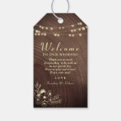 Rustic String Lights Huwelijk Welkom Labels Cadeaulabel (Voorkant)