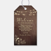 Rustic String Lights Huwelijk Welkom Labels Cadeaulabel (Achterkant)