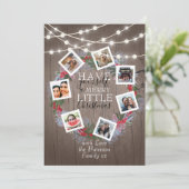 Rustic String Lights Kerstmis 7 Foto Feestdagenkaart (Staand voorkant)