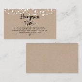 Rustic String Lights, Kraft, Honeymoon Wish Informatiekaartje (Voorkant / Achterkant)