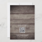 Rustic String Lights Lavender QR Code Weddenschap Kaart (Achterkant)