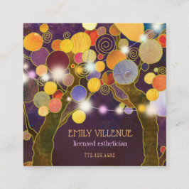 Rustic String Lights Love Trees Esthetician Vierkante Visitekaartje