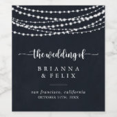 Rustic String Lights Mariage Vin Étiquettes (Étiquettes simples)
