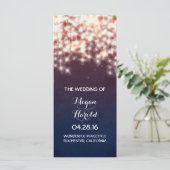 Rustic String Lights Marine Wedding Programmes (Debout devant)