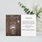 Rustic String Lights Mason Jar Violet Enclosure Informatiekaartje (Staand voorkant)