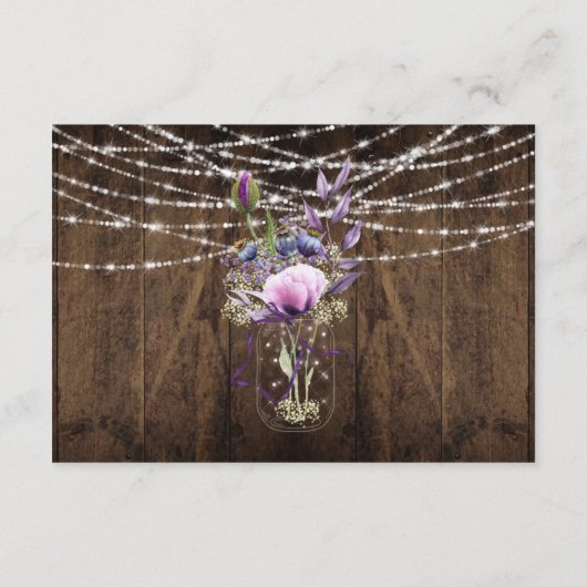 Rustic String Lights Mason Jar Violet Enclosure Informatiekaartje (Achterkant)