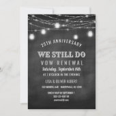 Rustic String Lights Mason Jar Vow Renewal Kaart (Voorkant)