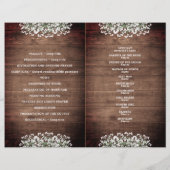 Rustic String Lights Mason Jar Wedding Program (Achterkant)