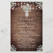 Rustic String Lights Mason Jar Wedding Programme d (Devant)