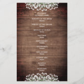 Rustic String Lights Mason Jar Wedding Programme d (Dos)