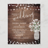 Rustic String Lights Mason Jar Wedding Uitnodiging (Voorkant)