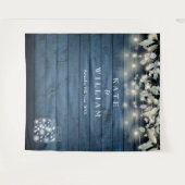Rustic String Lights Mason Jars Photo Backdrop Wandkleed (Voorkant (horizontaal))