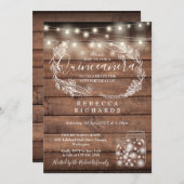 Rustic String Lights Mason Jars Quinceañera 15th Kaart (Voorkant / Achterkant)