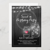 Rustic String lights Mason Jars Sweet 16 Birthday Kaart (Voorkant / Achterkant)