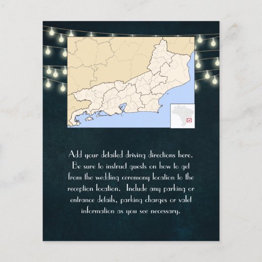 Rustic String Lights Navy Blue Wedding (Achterkant)