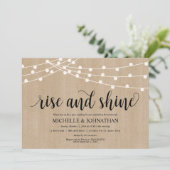 Rustic String Lights Post Bruiloftsbrunch Uitnodig Kaart (Staand voorkant)